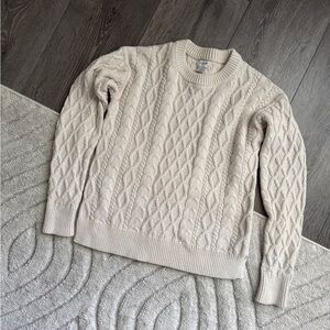 Jcrew Cream Cable Knit Pullover